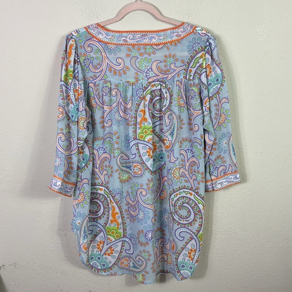 Gretchen Scott Paisley Paradise V-neck Top Tunic size XL - Picture 5 of 6